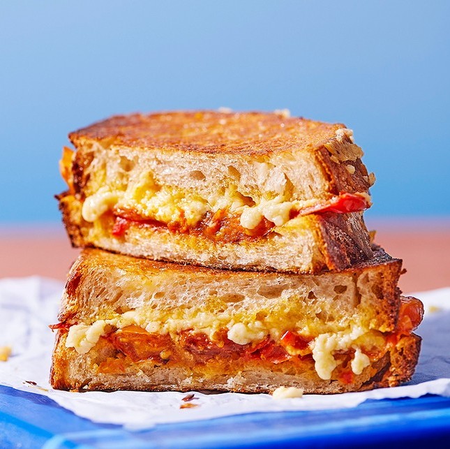 1. cheese, tomato, onion, ham toastie 3