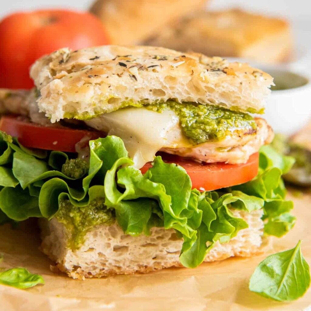 3. chicken pesto toast